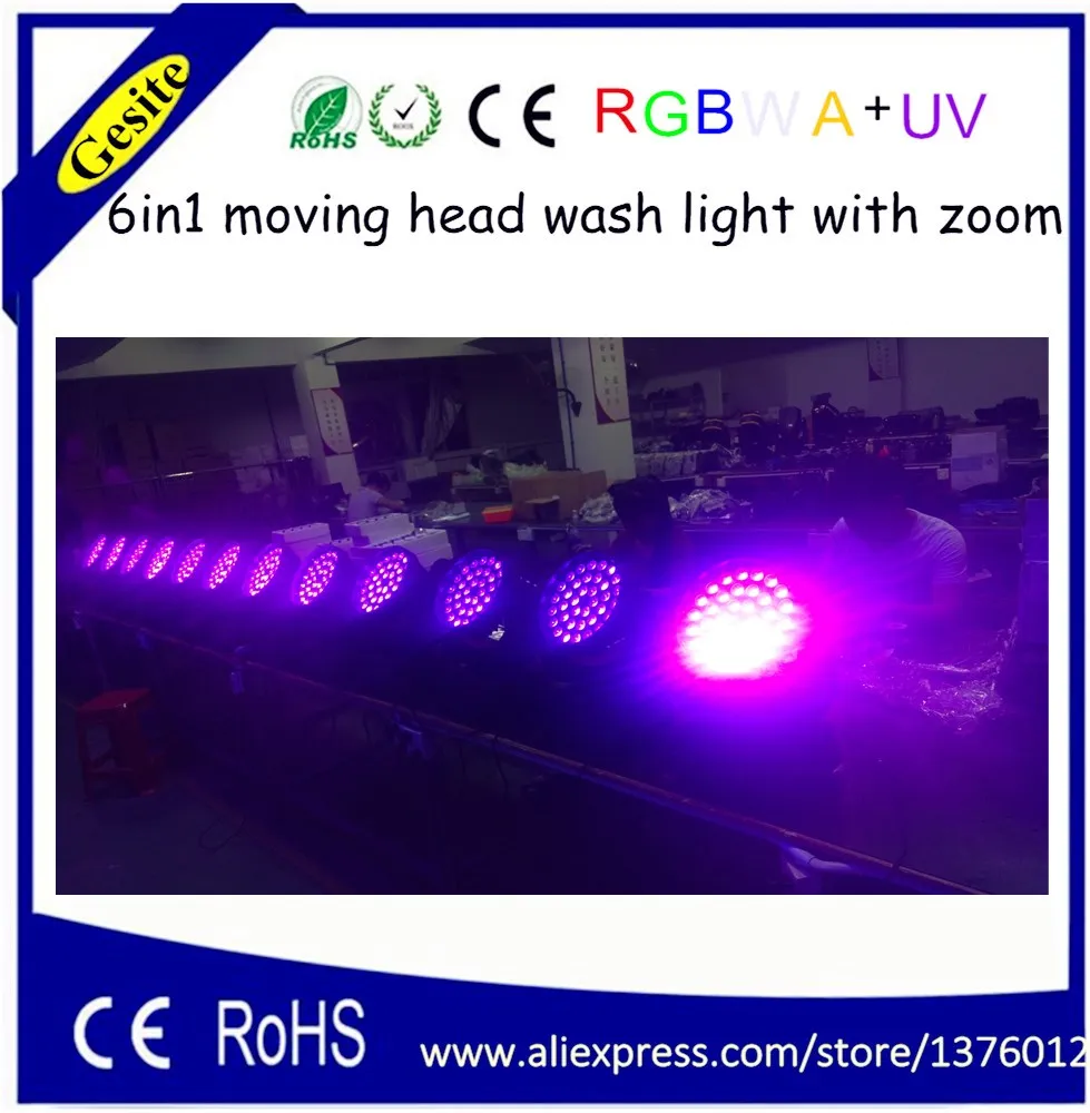 Manufacturer directly supply led stage lights 36pcs 6 in1 zoom RGBW+UV