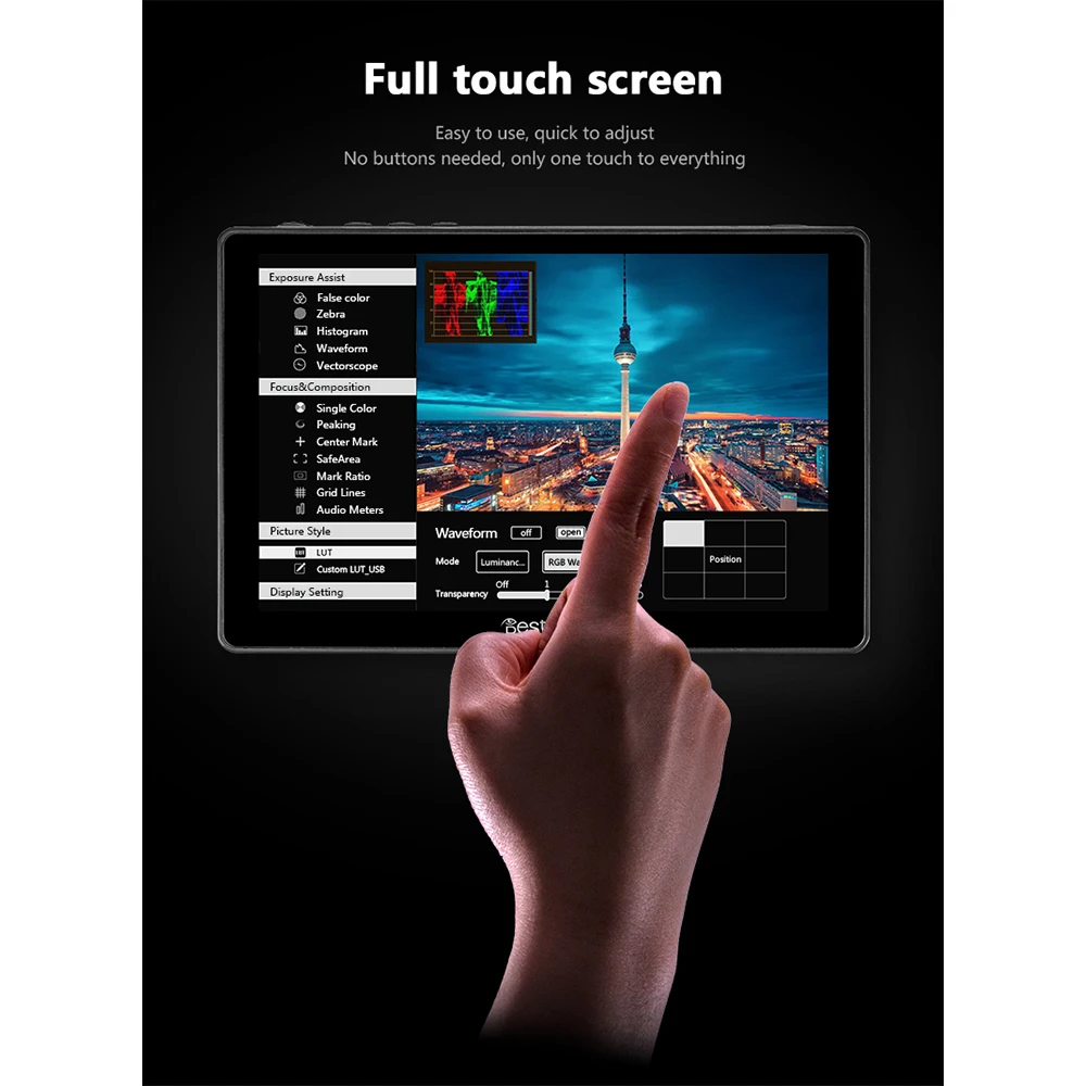 Bestview R7 7 inch 1920x1200 Video Camera DSLR Monitor for Canon Nikon Sony Panasonic 4K HDMI Monitor LCD Full Touch Screen