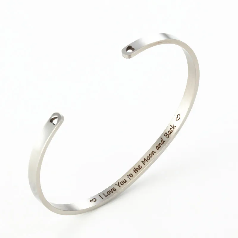 4 мм Cunstomized Браслет-манжета браслеты для женщин и мужчин серебро из нержавеющей стали вдохновляющий браслеты украшения подарки - Окраска металла: ZZ-22
