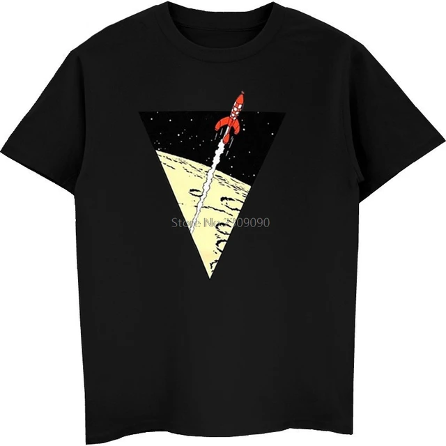 2018 el cohete lunar-Blanco T-Shirt Tintin las aventuras de Tintin