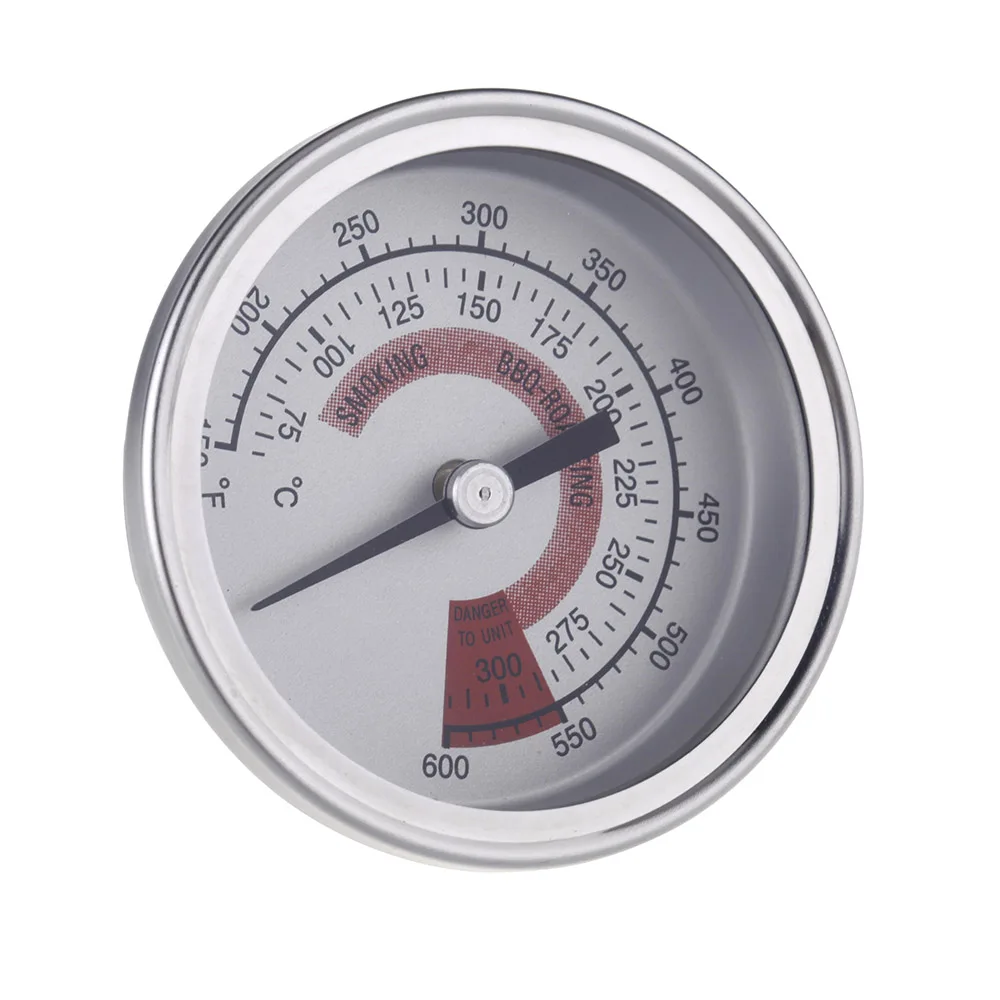F&C 2.25 Stainless Steel BBQ Smoker Pit Grill Thermometer Temp Gauge