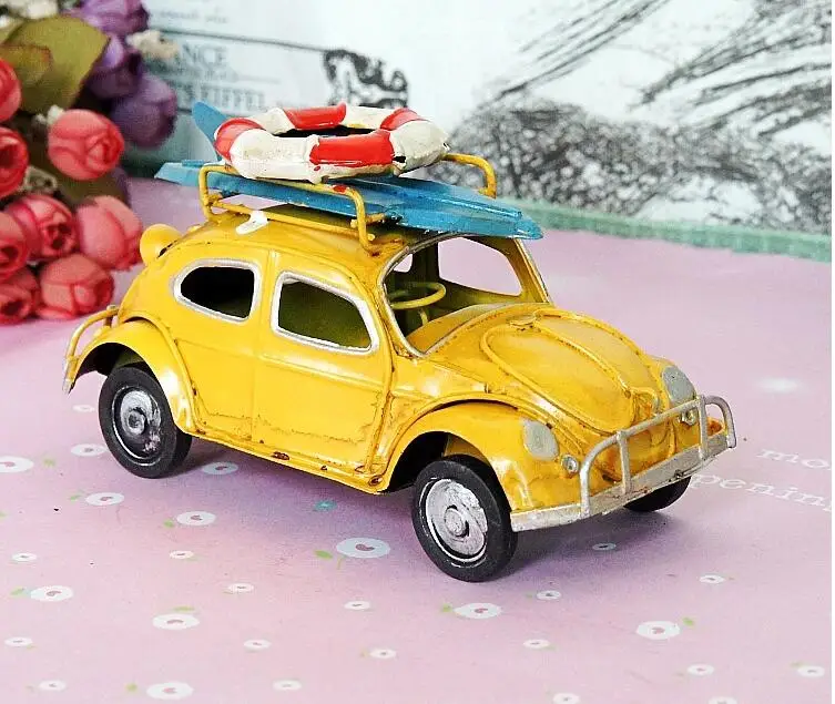1:32 Ретро ручной работы модель автомобиля Жук классические автомобили путешествия старый оловянные игрушки модель украшения подарок на день рождения