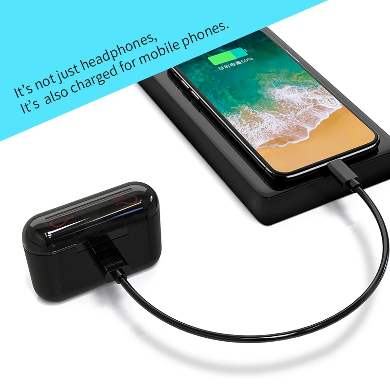 HBQ Bluetooth 5 0 наушники портативные TWS беспроводные вкладыши с power Bank чехол микрофон