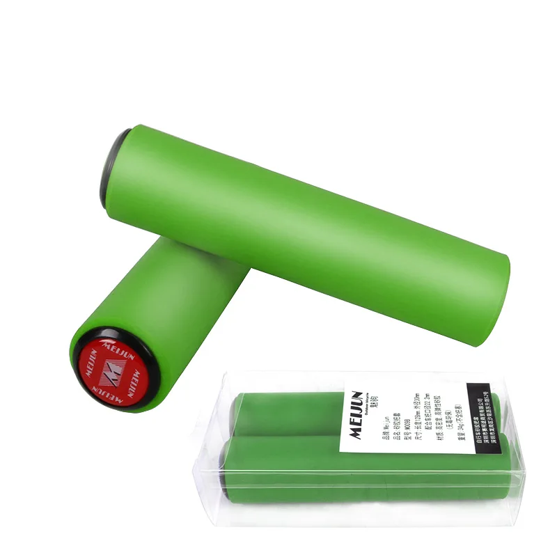 MEIJUN новые продукты Сверхлегкий силиконовый материал рукоятки на руль высокой плотности MTB велосипедный руль противоскользящая велосипедная рукоятка - Цвет: Зеленый