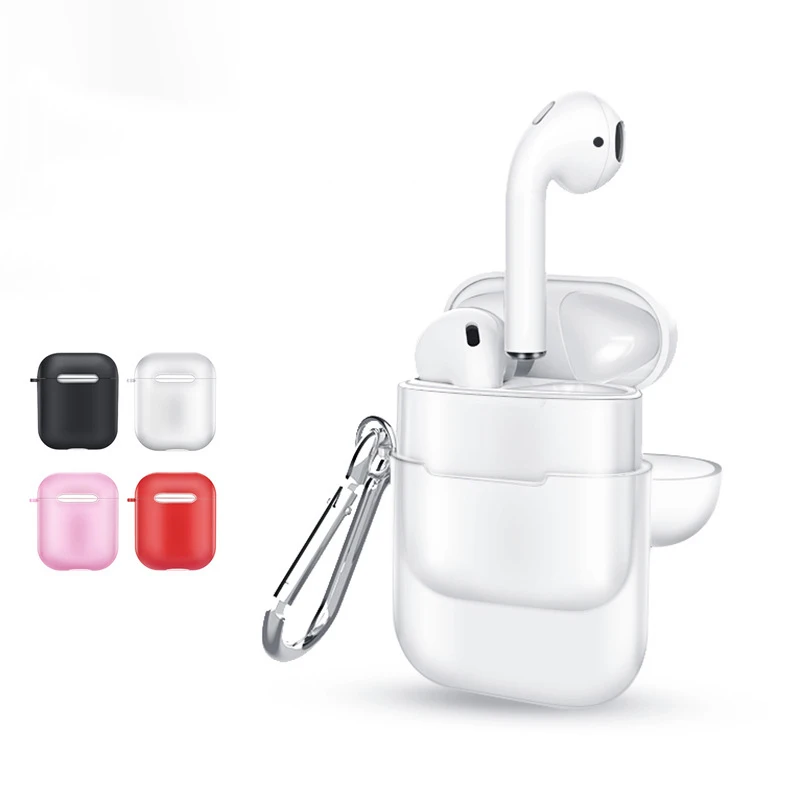 

Romatlink Wireless Headphones TPU Protective Case Mini Portable Headphones Anti-Loss Storage Box Transparent Case For Airpods