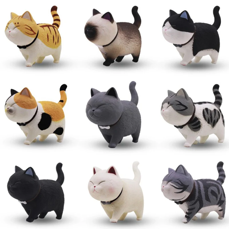 Cute Cat Statue Simulation Little Cats Scottish Fold Creative Home