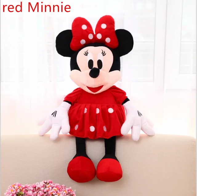 55-100cm 3 Colors Mice Mickey Mouse Minnie Mouse Stuffed Plush Toy Soft Good Quality Lover Valentine Day Gift Doll Movie Cartoon
