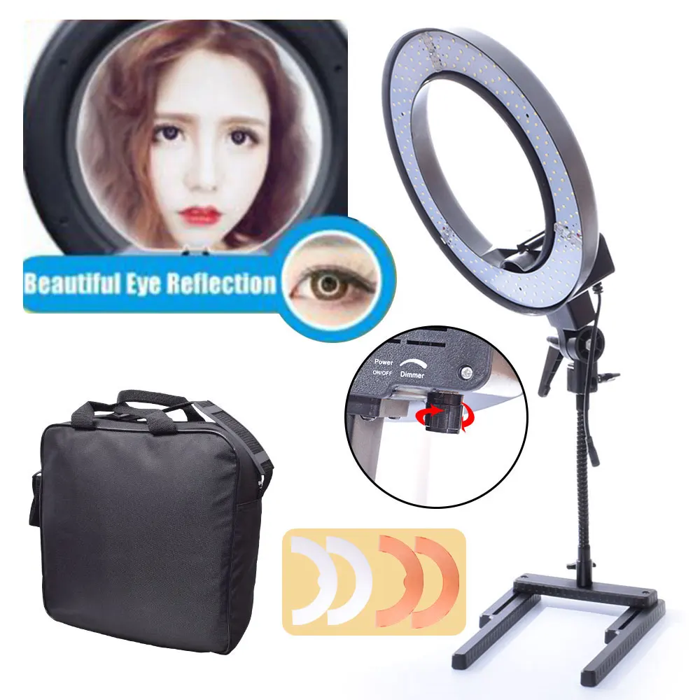 

Dimmable Diva 40W 13'' Table Top Studio LED Ring Light + White & Yellow Color Filter for Youtube Video Photo Lighting Selfie
