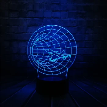 

Aircraft Shuttle Universe 3D Lamp Airplane Kid Night Light Christmas Decor Home RGB LED Bulb Luminaria Battery USB TOY Table