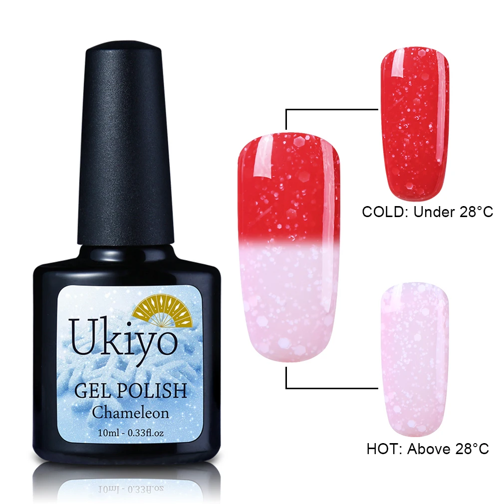 Ukiyo 10 мл Снежный термальный УФ Гель-лак для ногтей хамелеон, изменяющийся от температуры Гель-лак для ногтей замочить от длительного лака Гель-лак - Цвет: XHWB010
