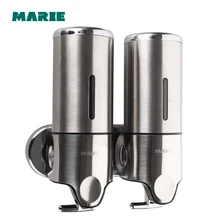 

Wall Mounted Shampoo Soap Dispenser Stainless Steel Finish Round Liquid Soap Bottle Bathroom Accessories