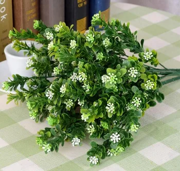 

5 Bundles Artificial Milan grass Branch Leaf-shaped For Flower arrangement Wedding Home Bridal Bouquet Decoration