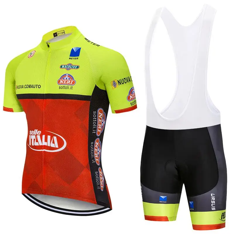 Муки ITALIA велосипедная майка 12D набор велошорт Ropa Ciclismo мужские летние быстросохнущие pro велосипедный майон Штаны одежда - Цвет: Многоцветный