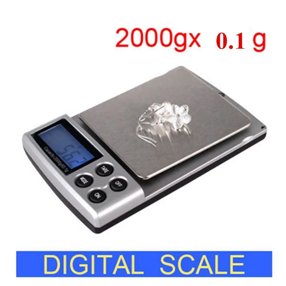

2000g x 0.1g LCD Display Mini Pocket Electronic Digital Jewelry Scales Weighing Kitchen Scales Balance New Wholesale