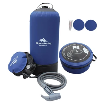 

Outdoor 11L PVC Pressure Shower Portable Inflatable Camping Shower with Foot Pump Lightweight Water Bag For Outdoors Camping