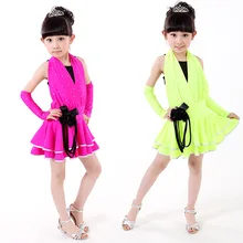 2 Color Latin Dance Dress Childrens Dress Kids Ballroom Dance Tango Rumba Cha Cha Costume