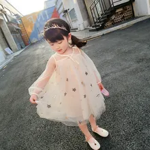 DFXD England Style Baby Lace Princess Dress Long Sleeve Star Print Little Girls Birthday Party Dress Kids Costume Vestido 2-8Y DFXD England Style Baby Lace Princess Dress Long Sleeve Star Print Little Girls Birthday Party Dress Kids Costume Vestido 2-8Y