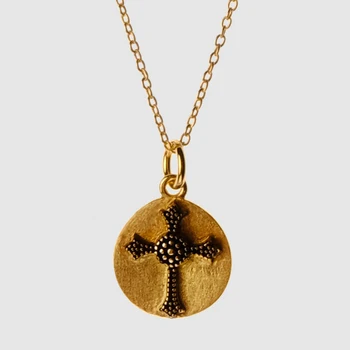

Amorita boutique silver925 gold color cross collarbone chain necklace
