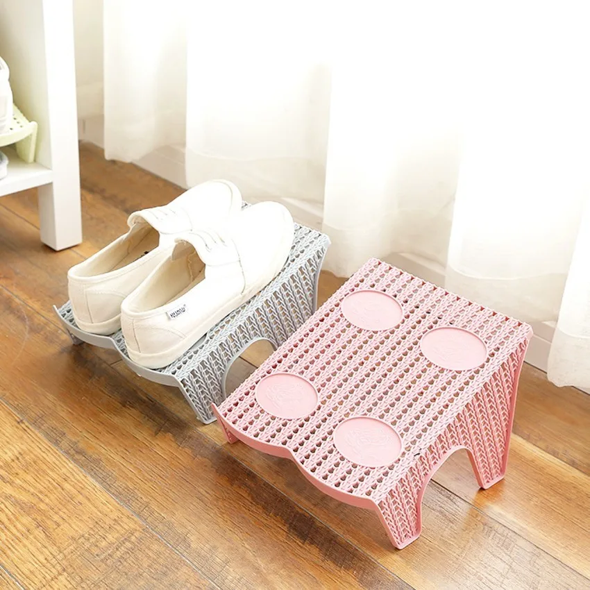 

1PCS 2018 Shoes Organizer Display Rack Shoes Organizer Plastic Saving Space Shoes Rack Storage Shelf Double Layer Shoe Cabinet