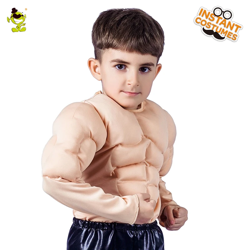 Kid's Muscle Suit Costume Halloween Muscle Boys Role Play Fancy Dress
