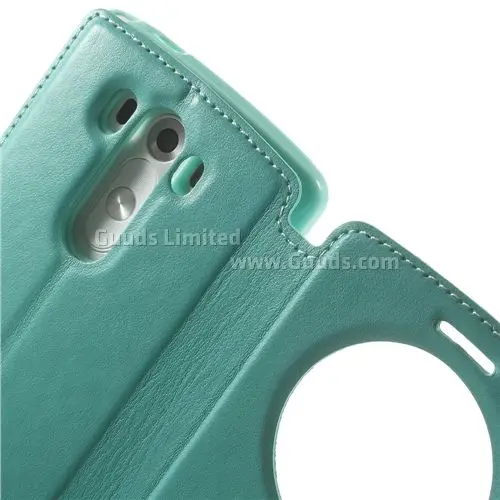 Roar Korea Noble Quick Circle Leather Flip Cover for LG G3 D850 D855 LS990 - Cyan