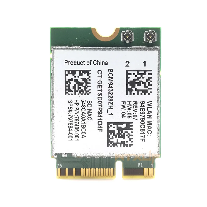 BCM943228ZH1 BCM943228Z wifi беспроводной-N BT Bluetooth 4,0 NGFF 300 Мбит/с WLAN карта 802.11a/b/g/n SPS 812132 для hp