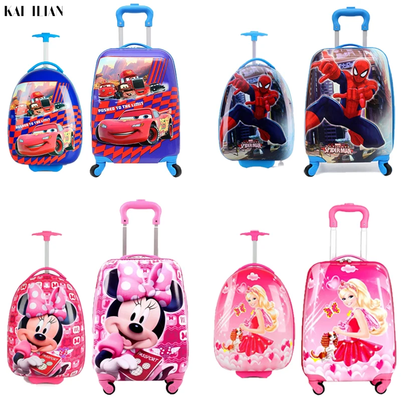 

New Children's Hardside Luggage Cartoon Suitcase Boy Cabin Rolling Luggage Student travel trolley luggage for kids Wheeled Bag