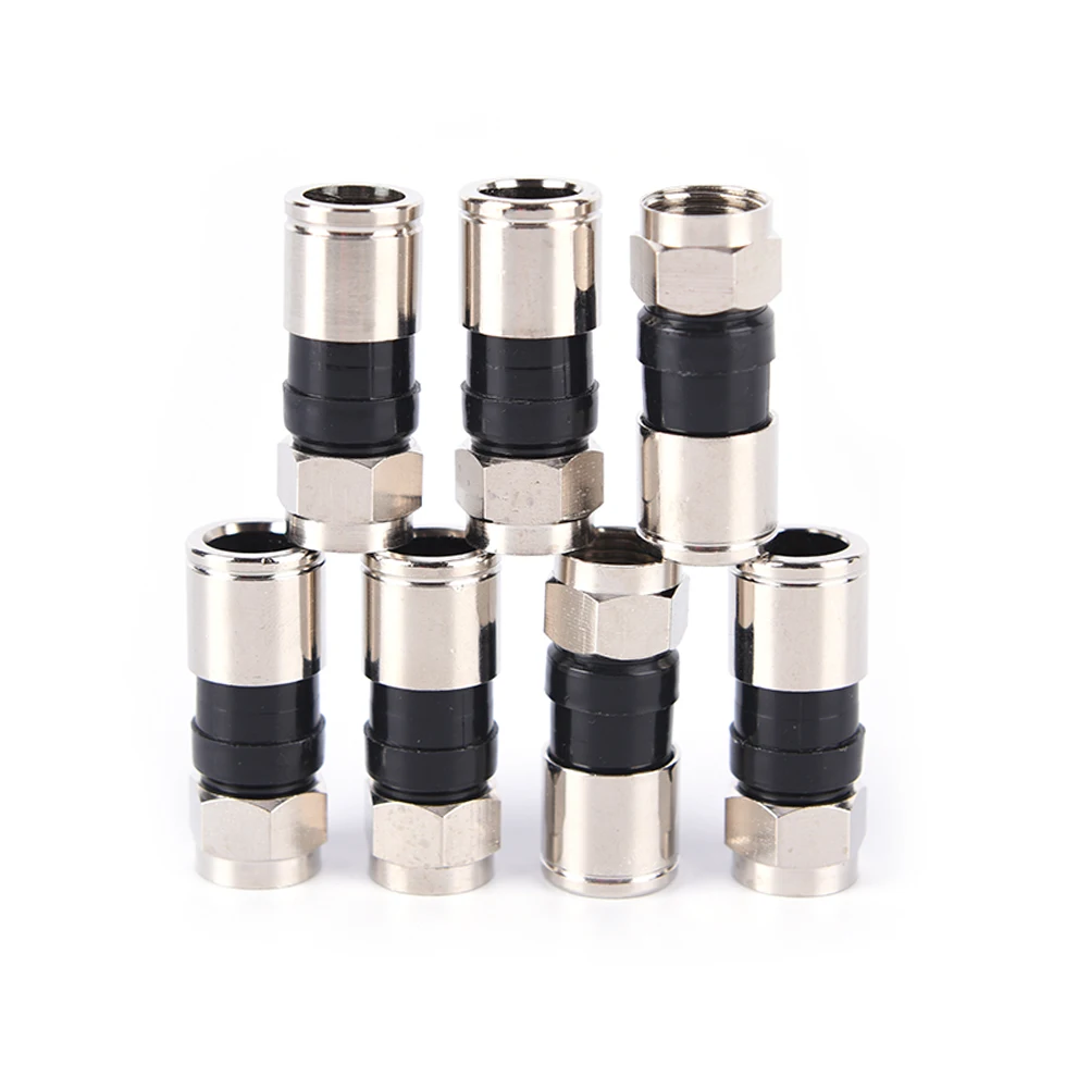10 шт./лот 2 7 см RG6 F Тип сжатия оснастки уплотнение разъем|connector f|rg6 compression connectorconnector