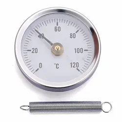 Новый трубы термометр Precision клип-на циферблате термометр 0-120 градусов из металла Температура датчик с Весна 63 мм