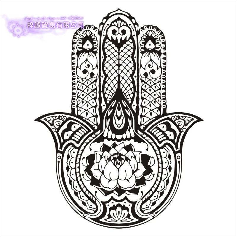 DCTAL Hand Yoga Lotus Wall Sticker Buddha Quotes Namaste Wall Decal For Living Rooms DIY Home Decor Yoga Lotus Decoration
