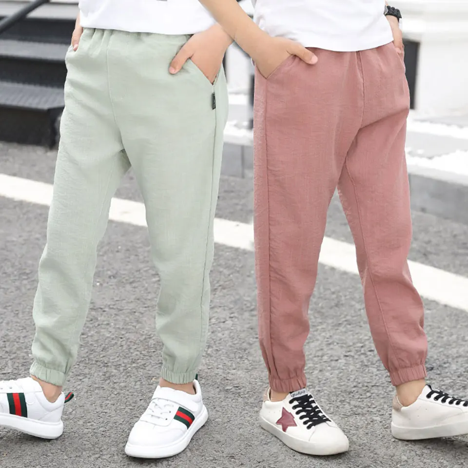 

New Summer 2019 Solid Color Ankle-length Pants For Baby Boys Pants Summer Casual Pants For Boys 4 5 6 7 8 9 10 11 12 13 Years