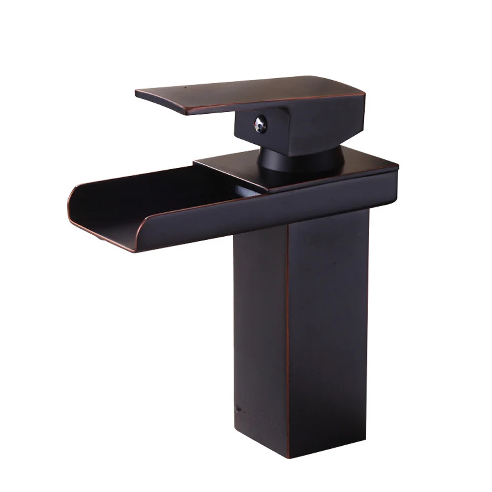 

Bathroom Faucet Vanity Vessel Sinks Mixer Tap Cold And Hot Water Tap Waterfall Oil Rubbed Bronze
