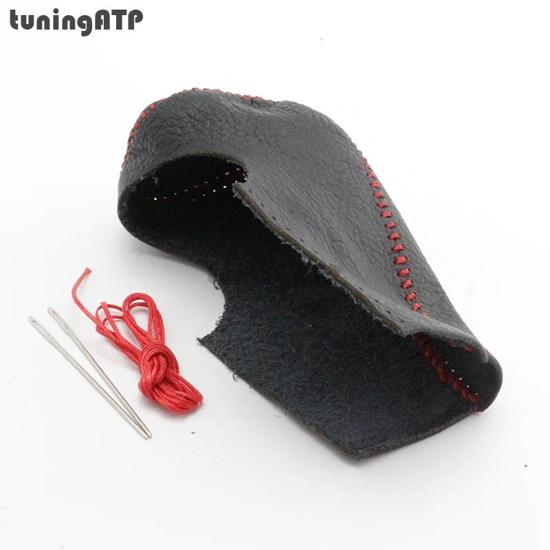 

Genuine Leather Cover For HONDA Accord 9th Generation CVT Gear Shift Collar Knob Red Stitch/Black Stitch