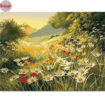 

Diamond Painting,Full,3d Diamond Embroidery,Daisy Flowers 5D,DIY,Cross Stitch,diamond mosaic landscape home room decor,Crafts