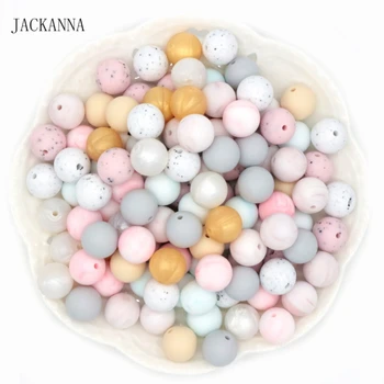 

20PCS BPA Free Baby Teething Beads Loose Silicone Teether Beads 15MM for Nursing Toys Charm Pendant Necklace Chew Toy Making