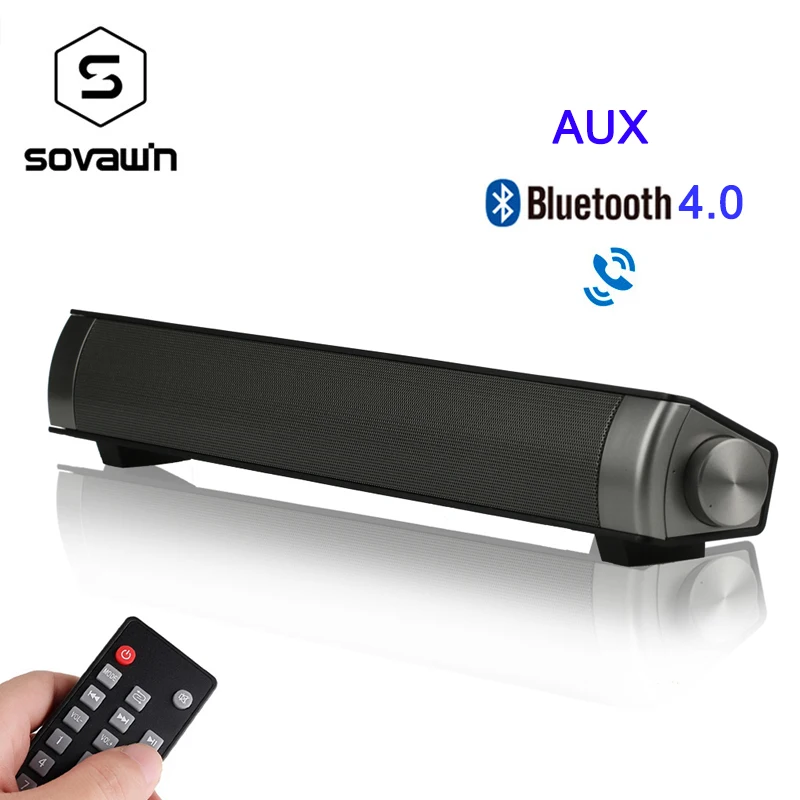 Sovawin Саундбар ТВ Bluetooth 4,0 колонки беспроводные 3D объемные стерео звуковая панель с сабвуфером Поддержка TF карта AUX для телефона ПК