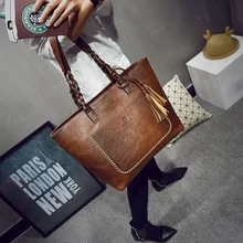 Винтажная женская сумка с кисточкой из искусственной кожи, сумка-мессенджер, дизайнерские сумки на плечо, известные бренды, Sac A основные большие сумки для женщин