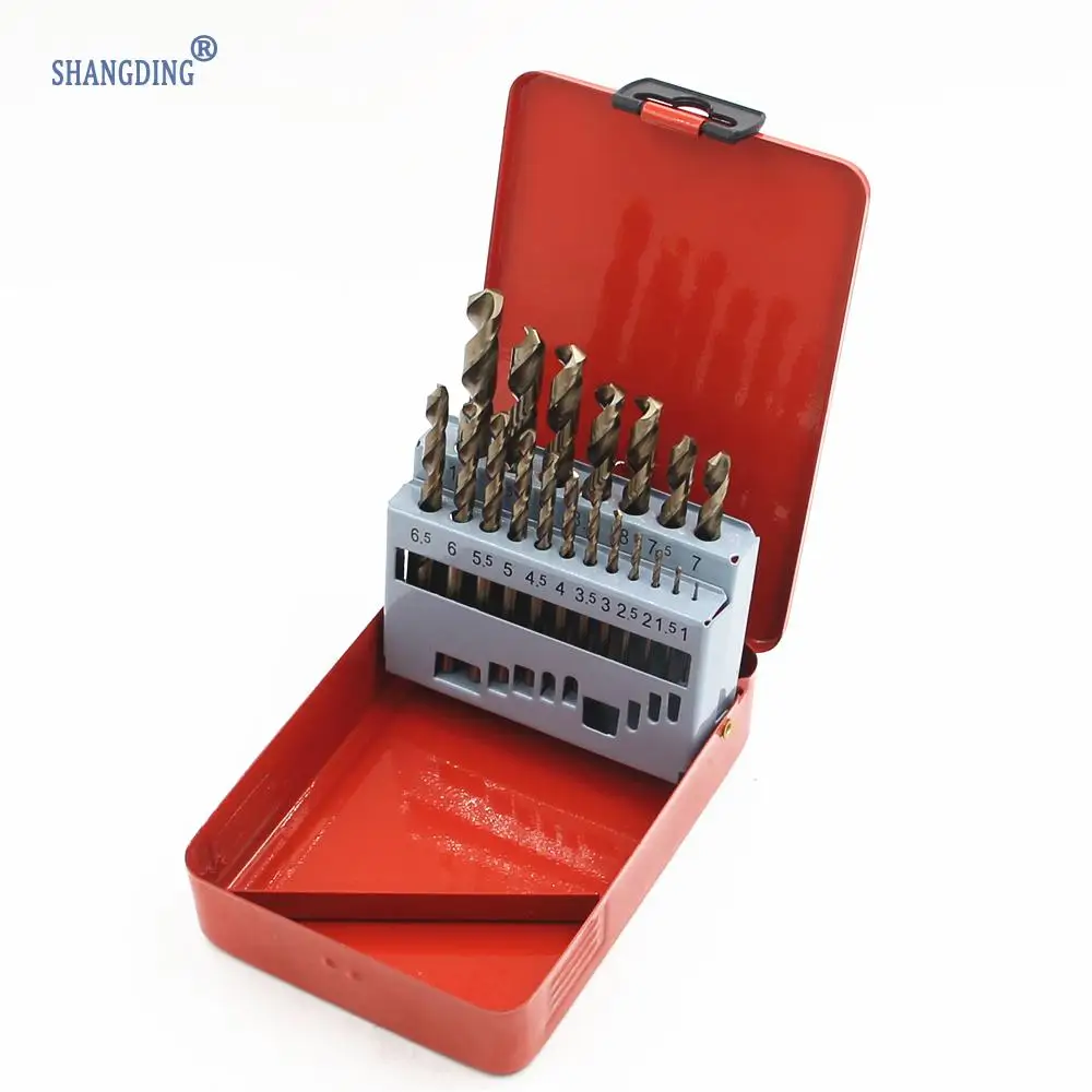 New High Standard 19Pcs/set M35 Twist Drill Bit Set Power Tools Hand