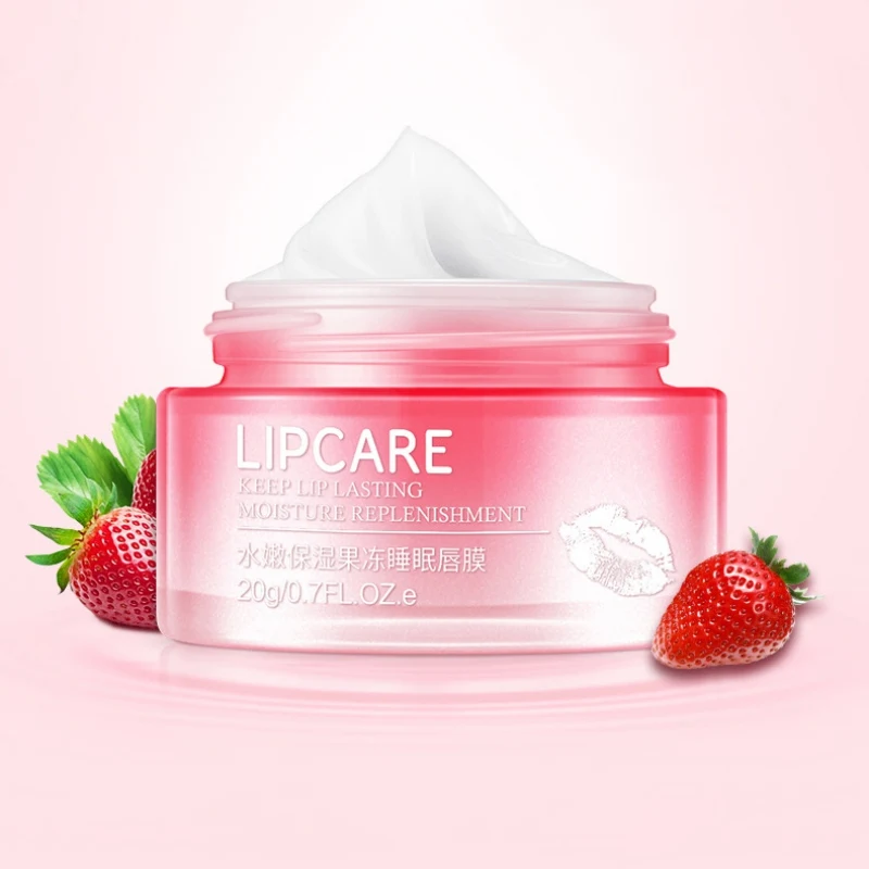 

Strawberry Lip Sleeping Mask Exfoliator Lips Balm Moisturizer Nourish Lip Plumper Enhancer Vitamin Skin Care Lip Mask New