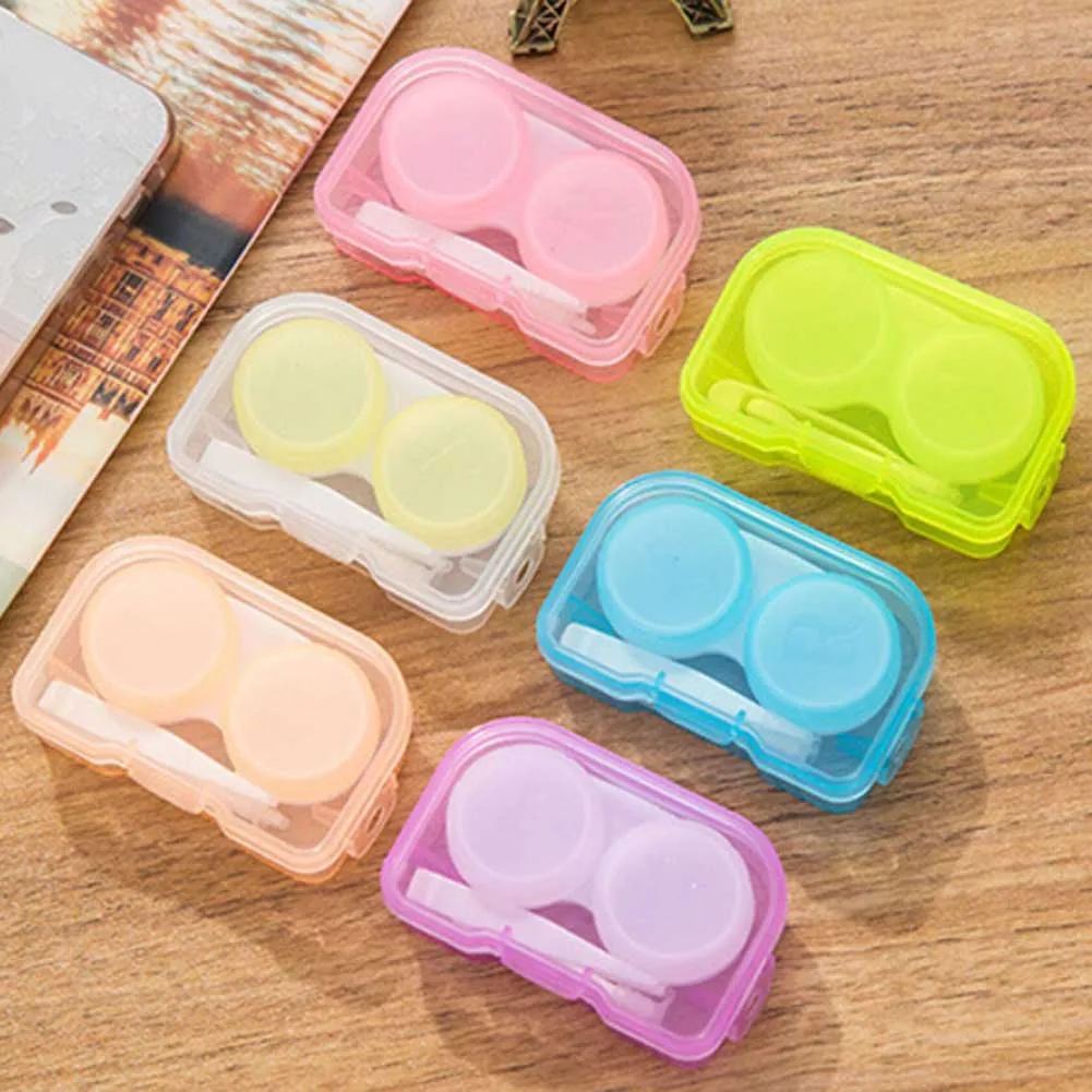 

1Pc Random Color Transparent Pocket Plastic Contact Lens Case Travel Kit Easy Take Container Holder Hot sale 2019 Dropshipping