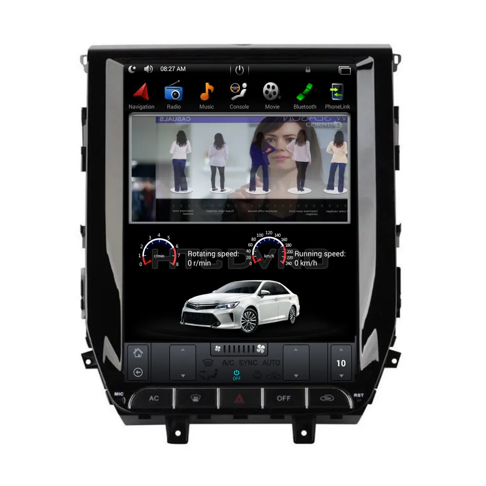 Top YMODVHT 12.1inch Telsa Style Vertical Screen Quad Core Android 7.1 2GB Car DVD GPS for Toyota Land Cruiser LC200 2016 2017 2018- 2