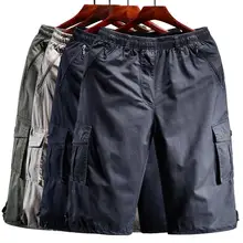 Мужские шорты Карго с карманами на молнии, много мужских длинных 3/4 Капри, Короткие хлопковые Бермуды, летние повседневные мужские шорты