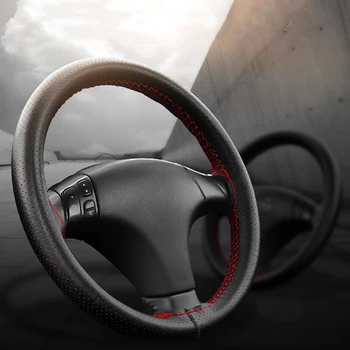 

Car Steering Wheel Covers Fits Outer Diameter of 37-38CM DIY Genuine Leather Braid On The Steering-Wheel Of Car