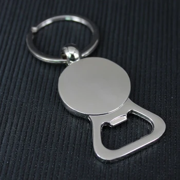 

FREE SHIPPING New silver metal Bottle Opener Keychains key chain ring Zinc Alloy Round Keyrings for Gifts Custom LOGO