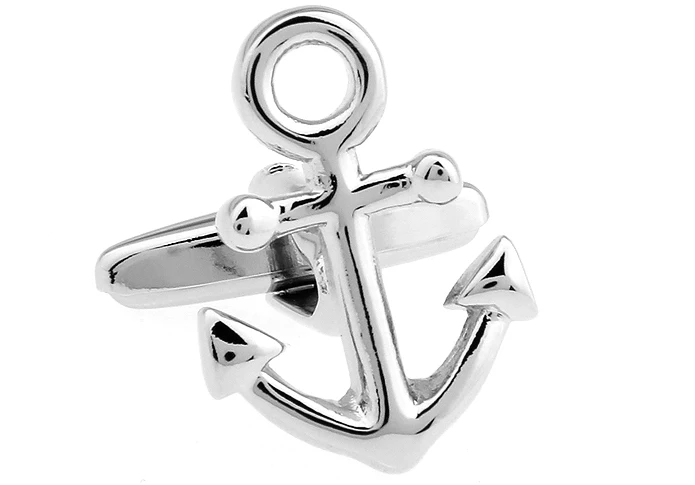 

Sunnylink Men's Cuff Links New Silver Anchor Cufflinks for shirt L1496