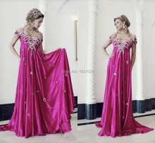 Wunderschöne fuchsia celebrity Dubai Arabische abendkleider spaghetti-trägern Prom Kleid Perlen Kristall vestidos de festa TK103