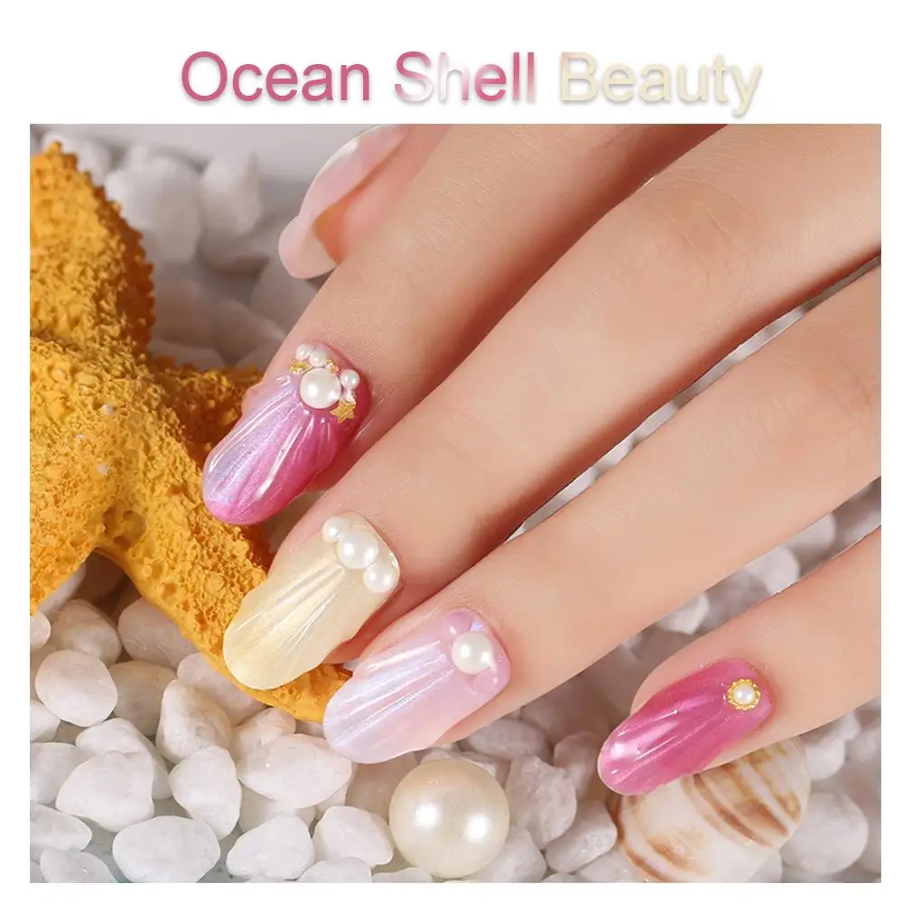 Beau Gel 8ml Shell Mermaid UV Gel Varnish Pearl Shell UV LED Gel Polish Semi Permanent Hybrid Varnish Soak Off Gel Nail Polish