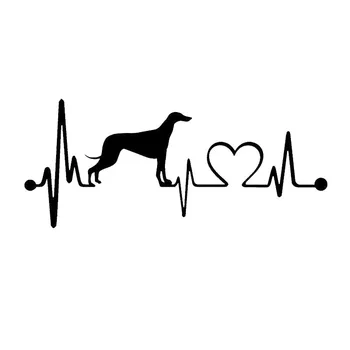 

Wholesale 10pcs/lot 20pcs/lot17.8*7.6CM Greyhound Heartbeat Dog Car Stickers Creative Vinyl Decal Car Styling Bumper Accessories