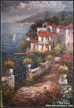 

Knife oil paintings -Store front oil painting on canvas,modern decoration 50*60cm