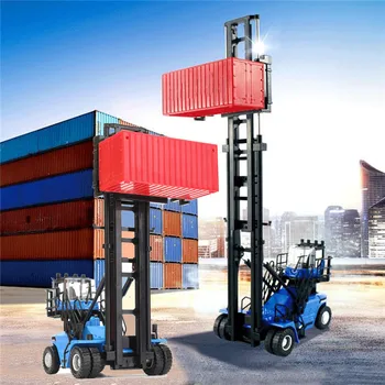 

12X9X10cm High Simulation Alloy Engineering Vehicle 1:50 Scale Empty Container Stacker Model Collection Model High-quality